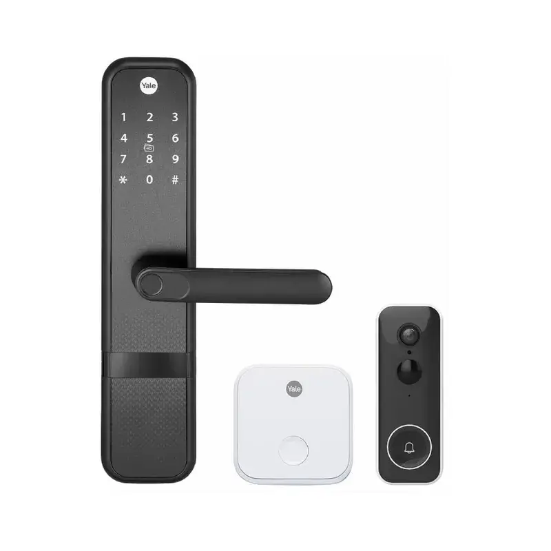 Special bundle Yale Zuri Smart Lock (Black) with Smart video door bell and Connect wifi bridge — view 1