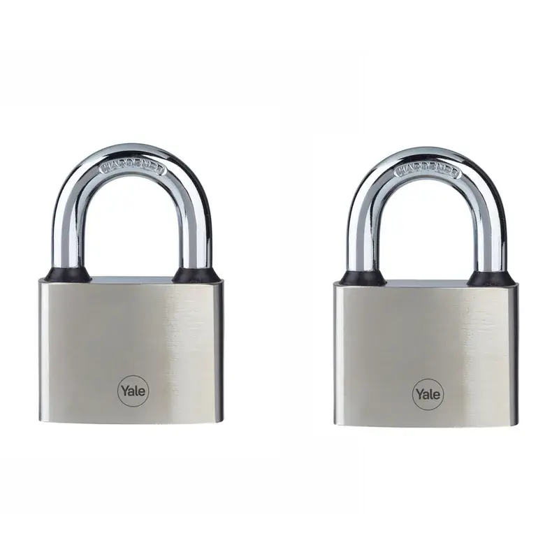 Y112/60/132/1 Yale 60mm Iron Disc Padlock (Pack of 2) with 3 Retaining Keys (Silver Finish) — view 1