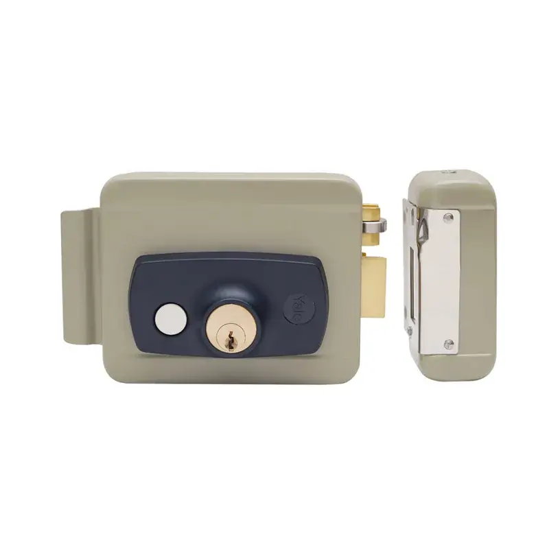 YALE YEL-200YN ELECTRIC RIM LOCK, Satin Nickel, Both side keys (Yellow finish) — view 1