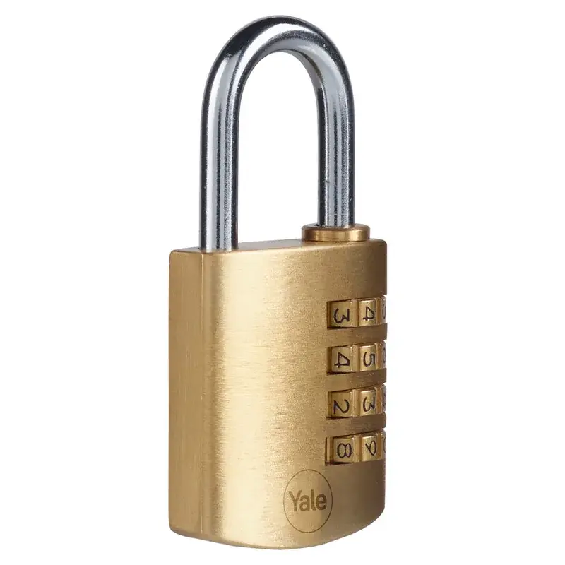 Yale Y150B/40/130/1 Brass Combination Padlock,40mm, 4 dial combination — view 1
