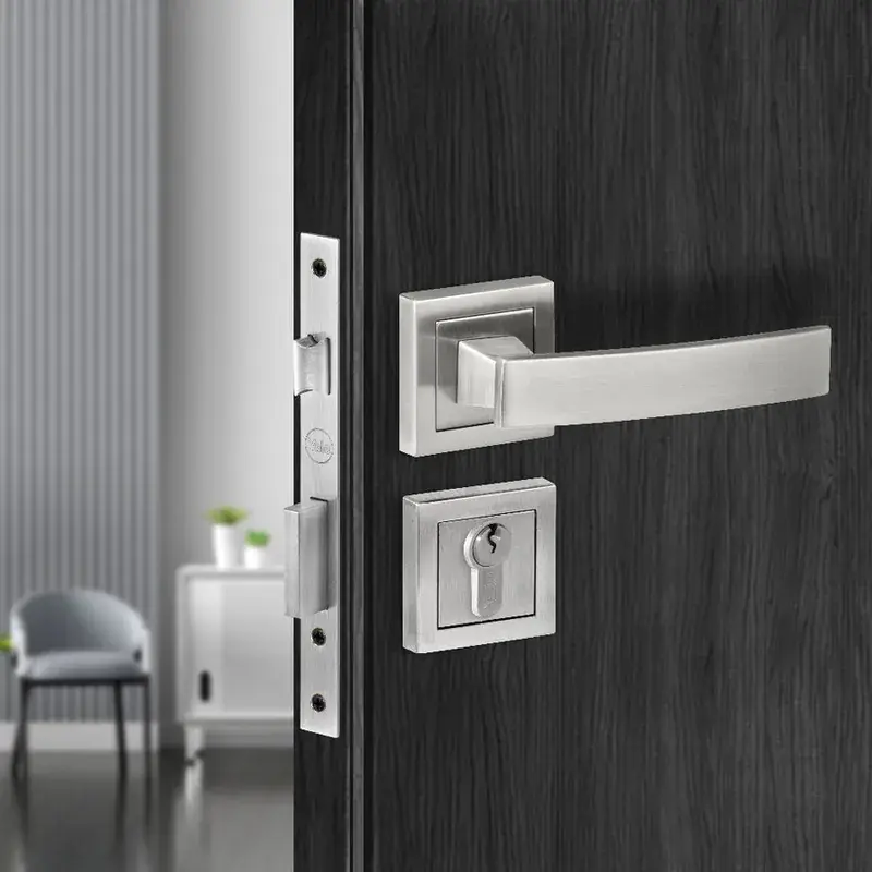YECM-405-OR-TT-SS Mortise Door Handle Lock Set with Rose and Escutcheons, Cylinder with Knob… — view 1
